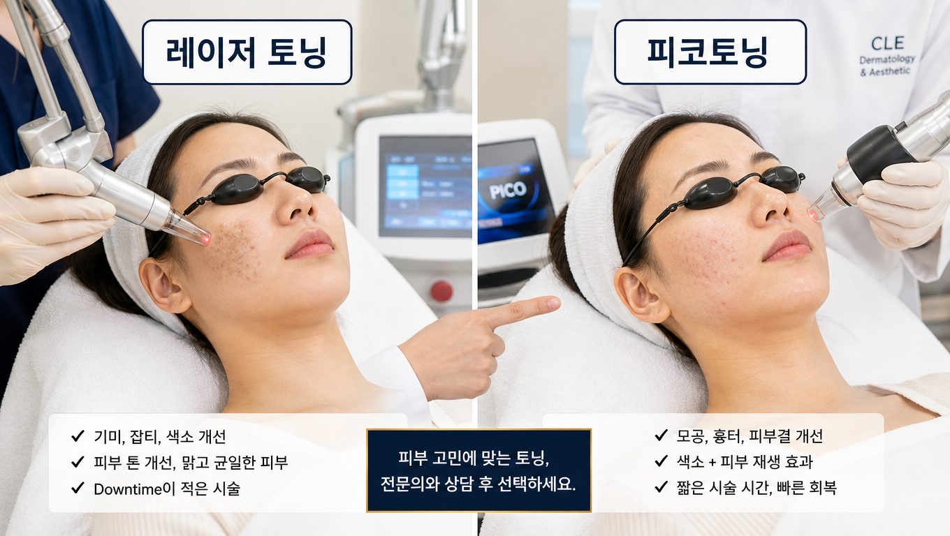 강남 레이저 토닝 피코토닝 실제 차이점
