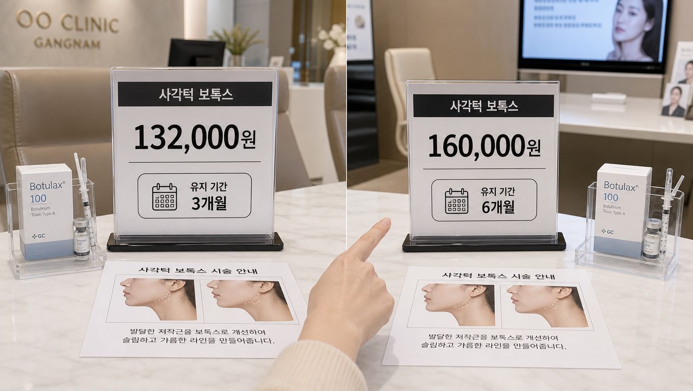 강남 사각턱 보톡스 비용과 유지 기간 비교