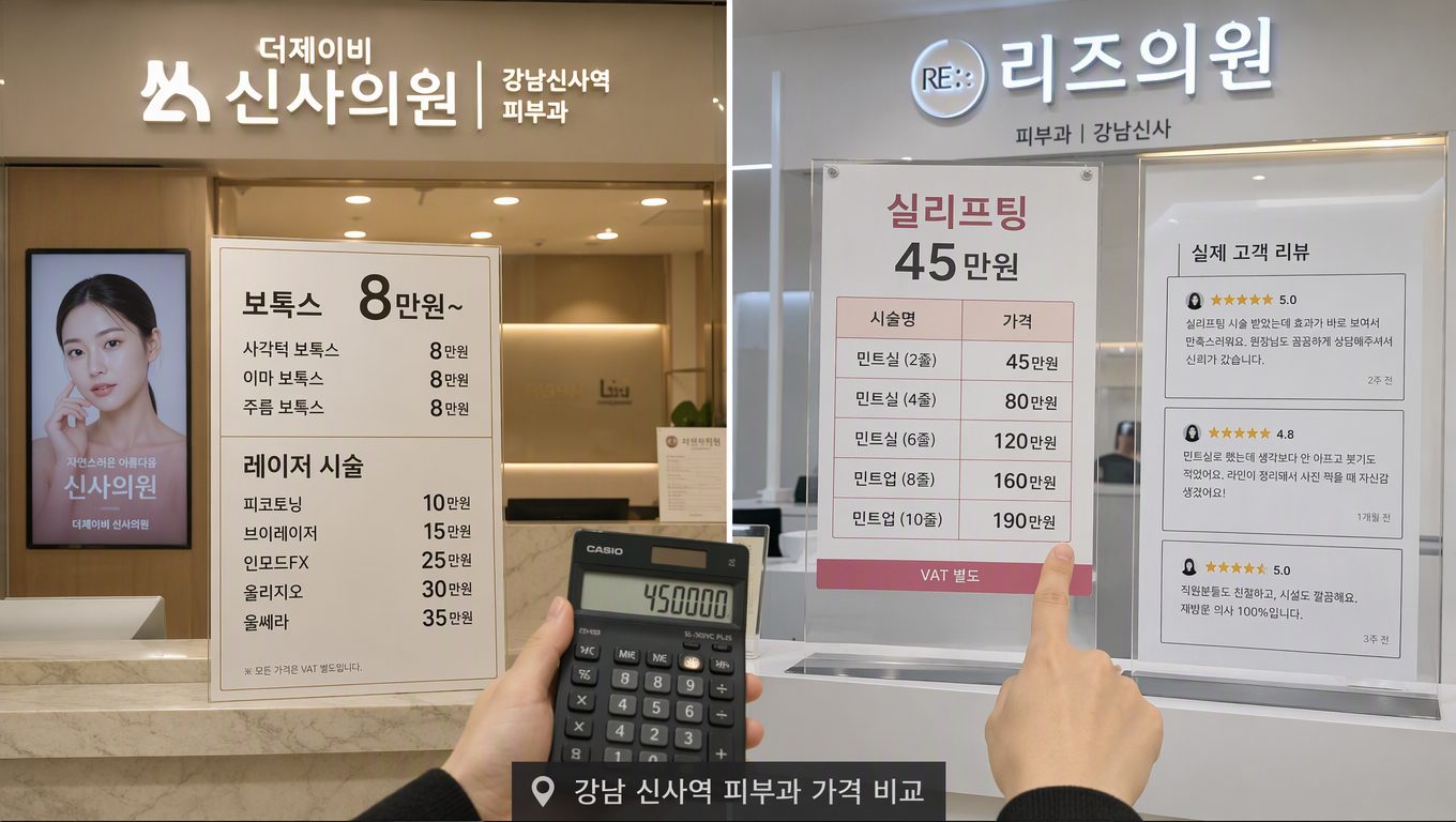 신사역피부과 방문 전 알아두어야 할 시술 비용과 후기 비교