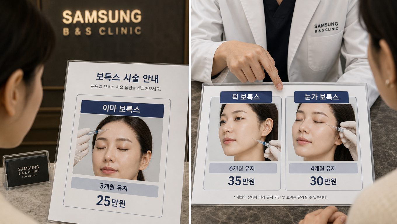 삼성역피부과 보톡스 시술 종류별 비용과 유지 기간 비교