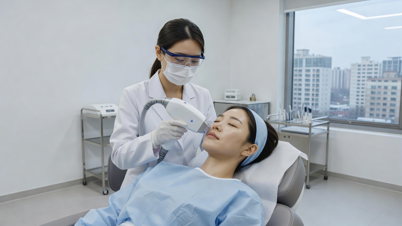 강남 레이저토닝가격 확인을 위한 실제 시술 장면