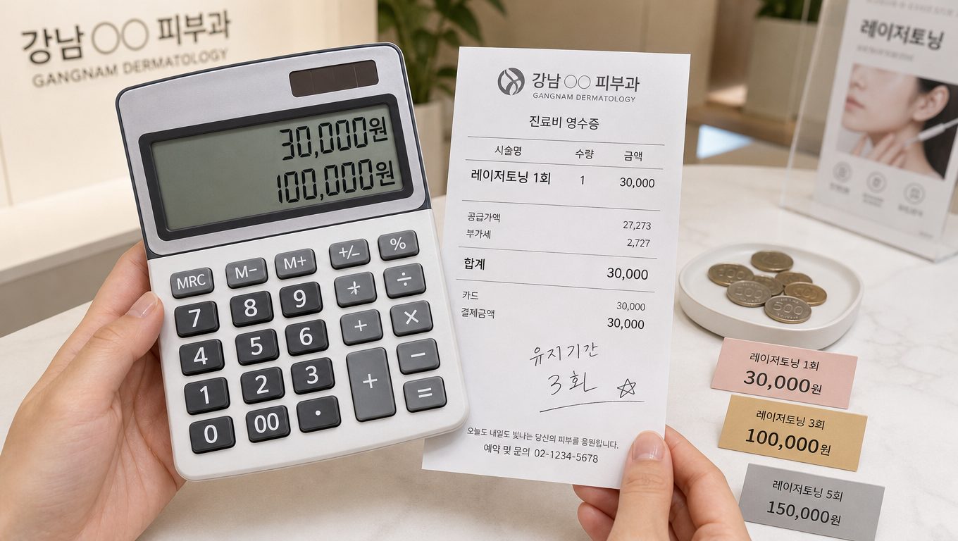 강남 피부과 토닝 시술 1회 가격과 유지 기간