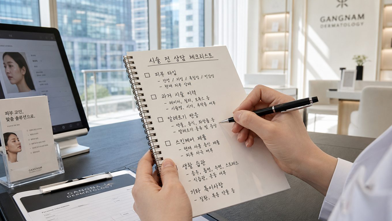 강남 피부과 레이저 시술 전 상담 체크리스트