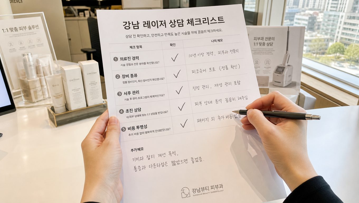 강남 레이저 상담 체크리스트로 안전한 시술 준비하기