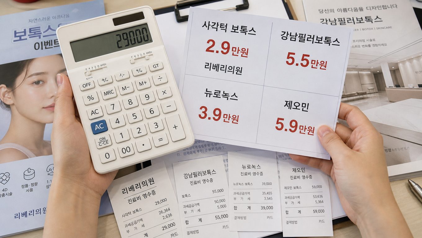 보톡스 비용, 강남 평균부터 사각턱·브랜드별 차이와 숨겨진 비용 확인
