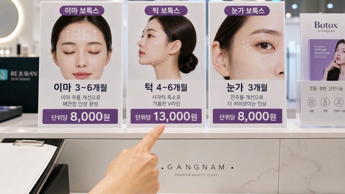 강남 보톡스 비용 유지기간 부위별 비교