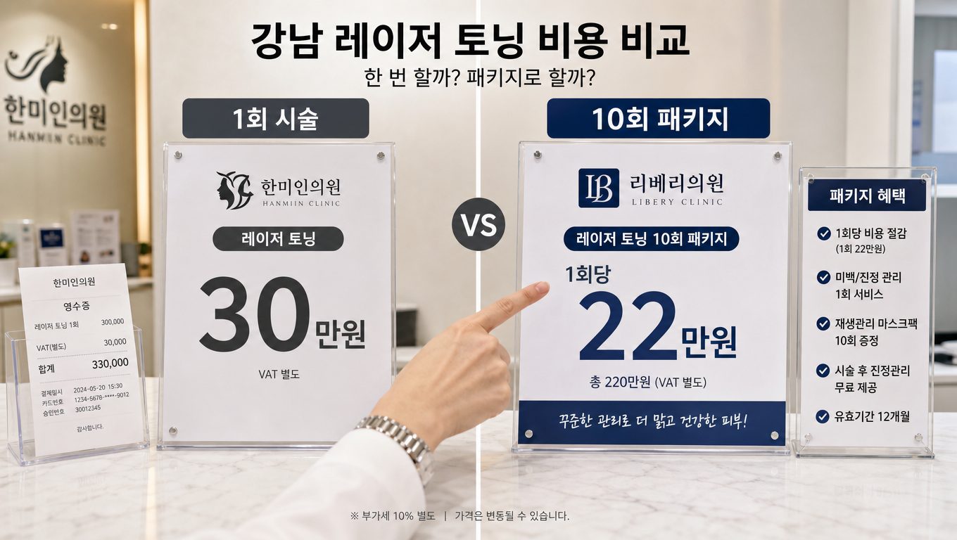 강남 레이저 토닝 비용 비교